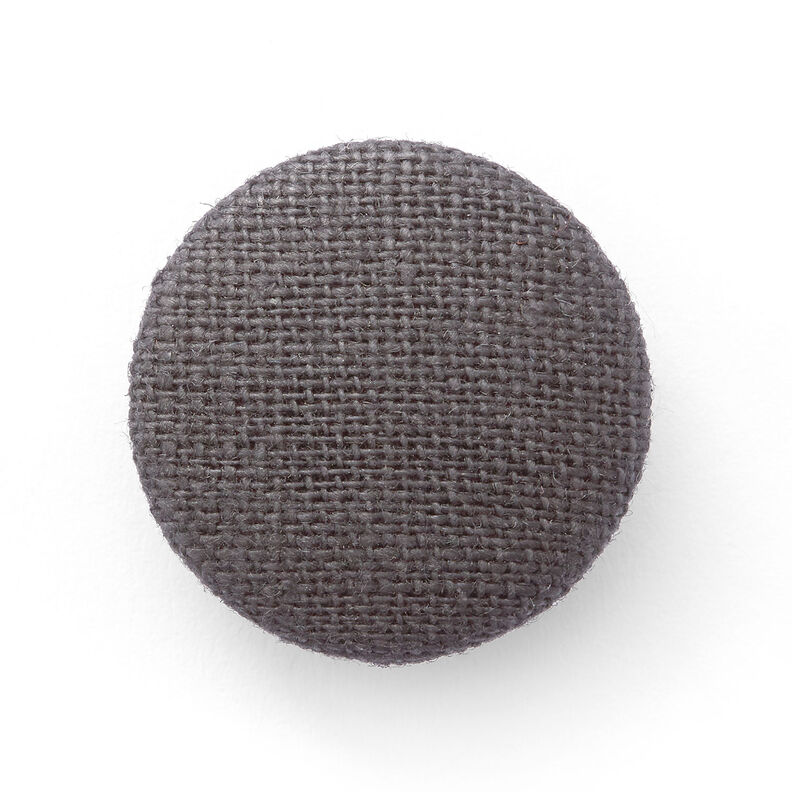 Bezogener Knopf, Leinen Medium – schiefergrau,  image number 1