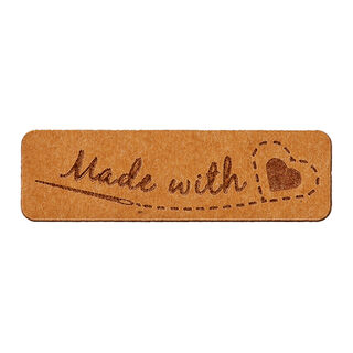 Zierteil Made with Love – braun, 
