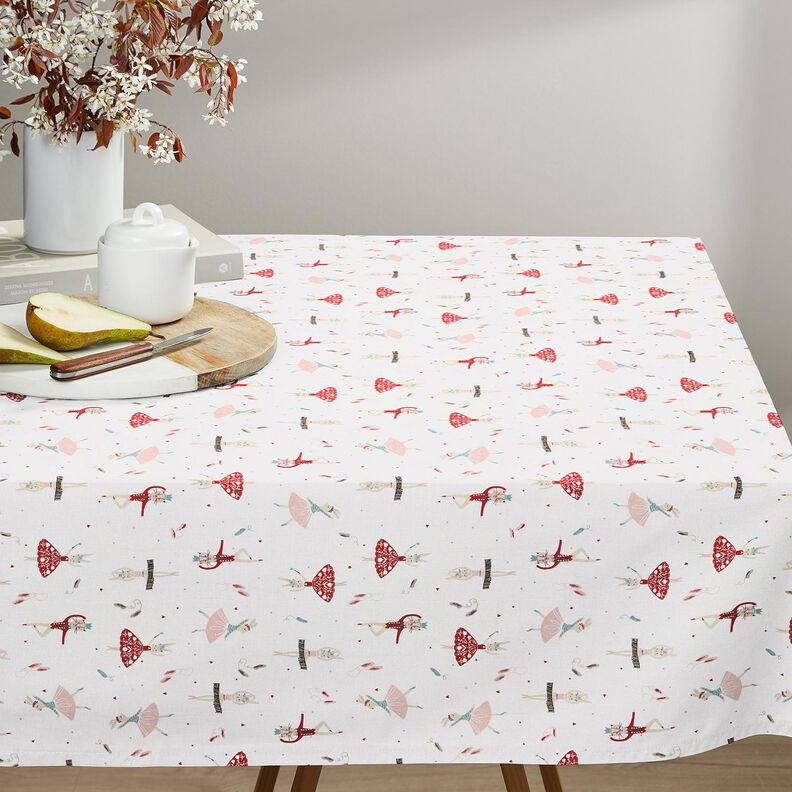 Baumwollstoff Cretonne tanzende Tiere – weiss/rot,  image number 8