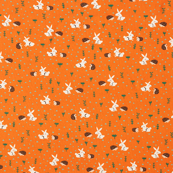 Baumwolljersey Hase und Igel Digitaldruck | PETIT CITRON – orange, image number 1