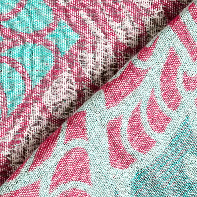 Beachwear Hamamtuch Jacquard-Ornamente – pfefferminz/purpur, image number 4