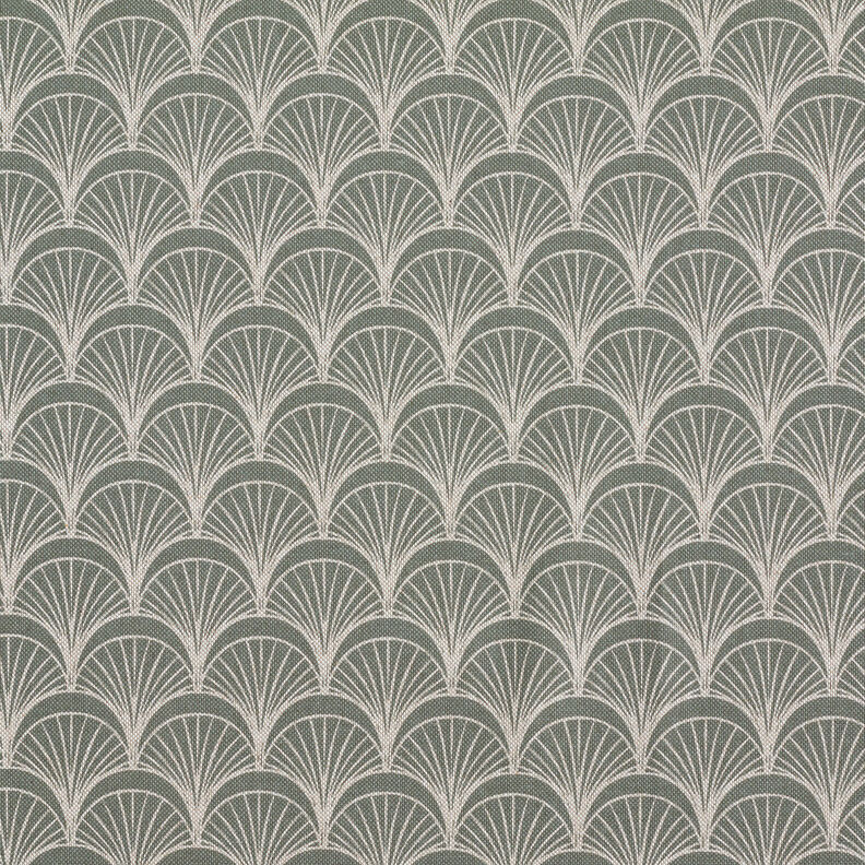 Dekostoff Halbpanama elegante Bögenfächer – natur/schilf,  image number 1