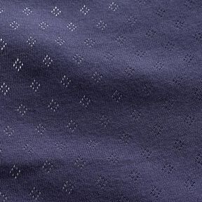 Feinstrickjersey mit Lochmuster – marineblau, 