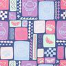 Baumwollpopeline Patchwork | Poppy Fabrics – jeansblau/pink,  thumbnail number 1