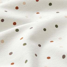 Baumwolljersey bunte Punkte – wollweiss, 