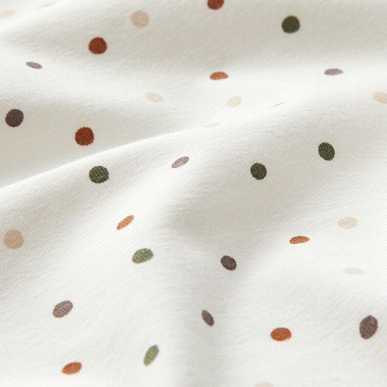 Baumwolljersey bunte Punkte – wollweiss,  image number 2