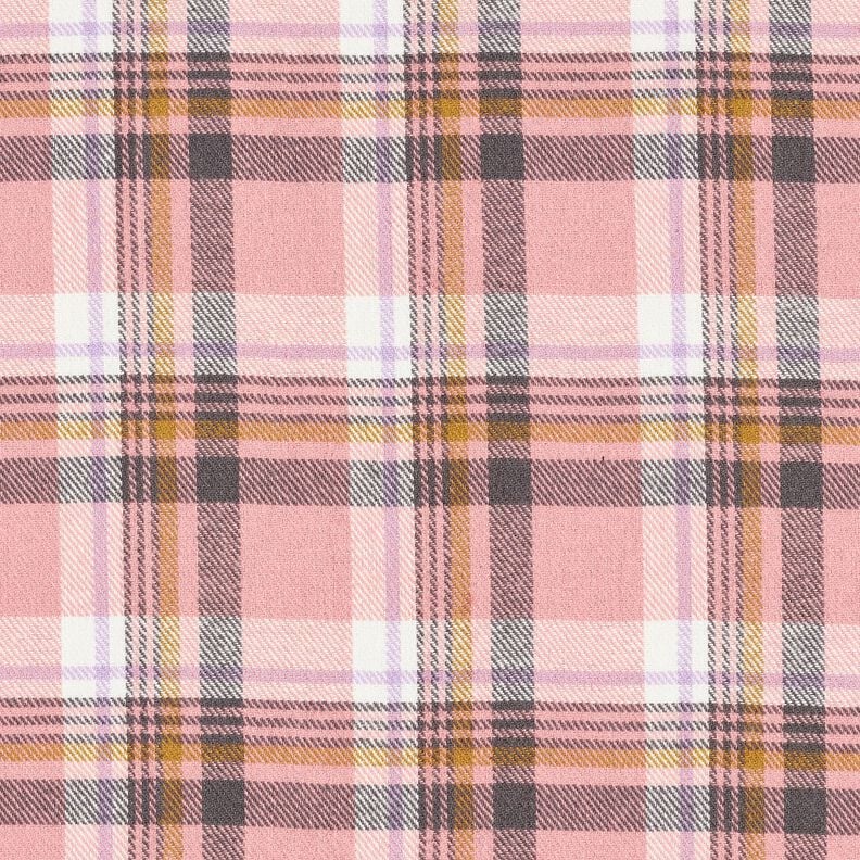 Baumwollflanell Karo – altrosa/altsilber, image number 1