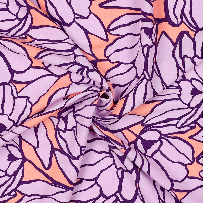 Lenzing Ecovero Inked Bouquet | Nerida Hansen – pfirsichorange/lavendel,  image number 4