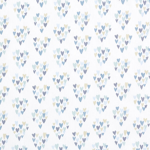 Baumwollpopeline Herzen aus Herzen – weiss/jeansblau, image number 1