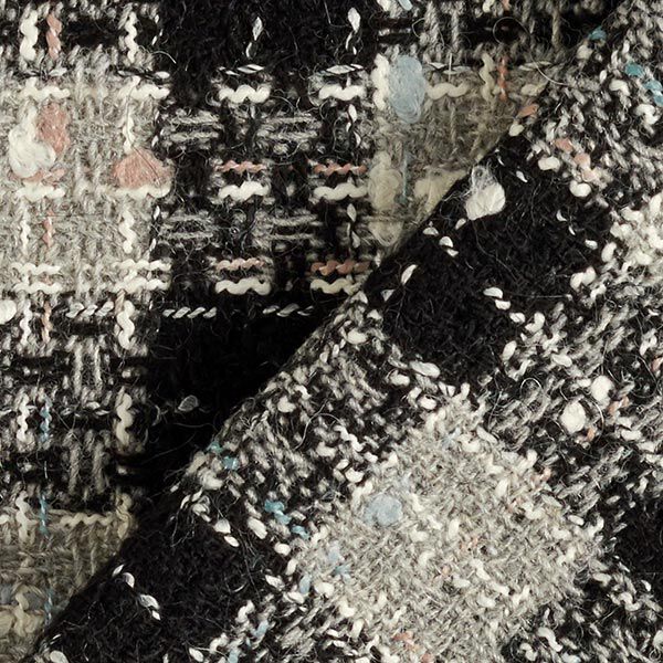 Lockeres Wollmix-Gewebe breites Karo – schwarz/grau, image number 4