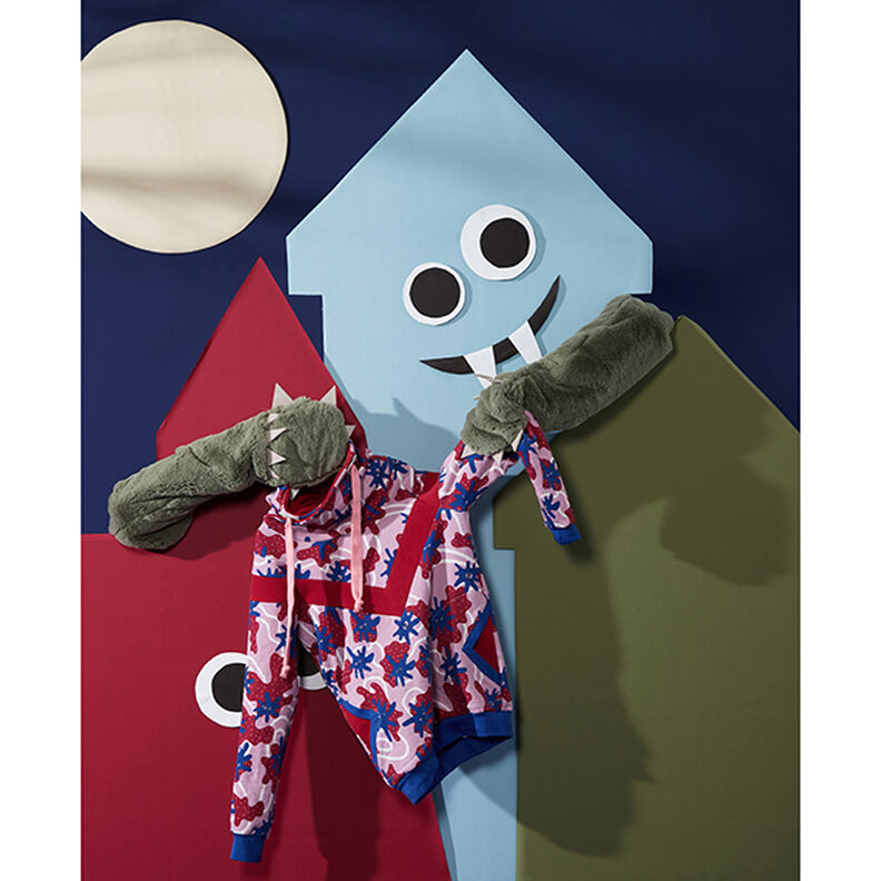 Stoffpaket Sweatshirt Glibbermonster | PETIT CITRON – pastellviolett/königsblau,  image number 7