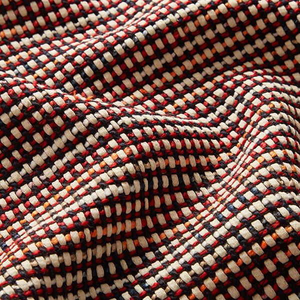Grobes Leinwandgewebe Kästchen – marineblau/rot, image number 2