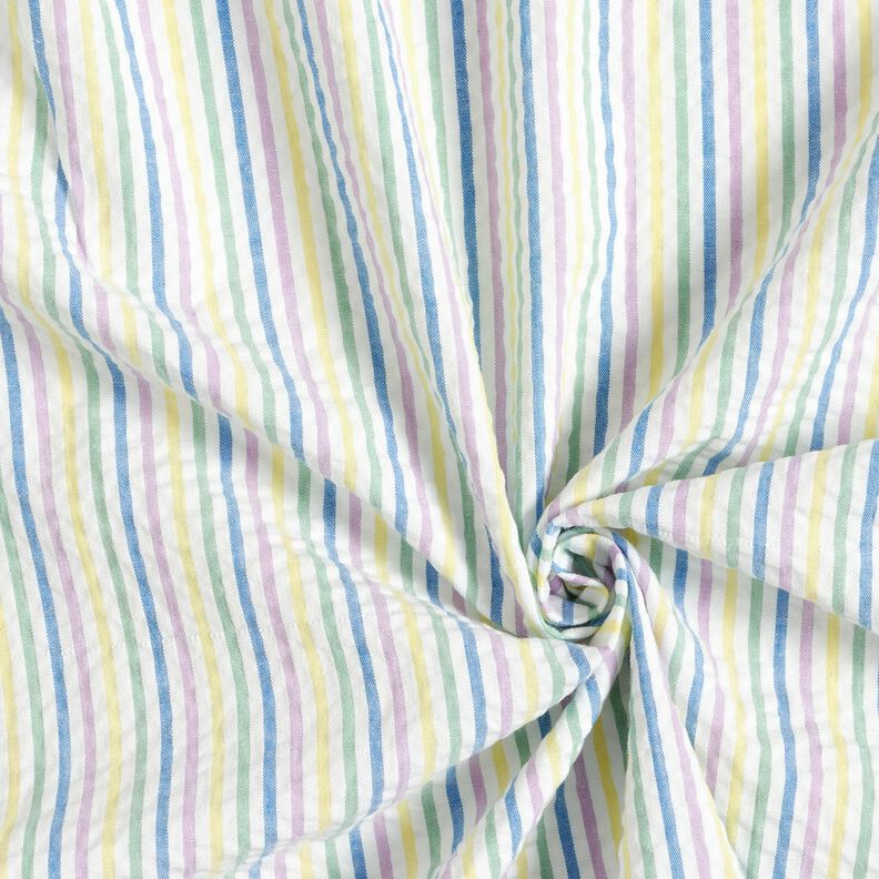 Seersucker Baumwolle Streifen-Mix – weiss,  image number 3