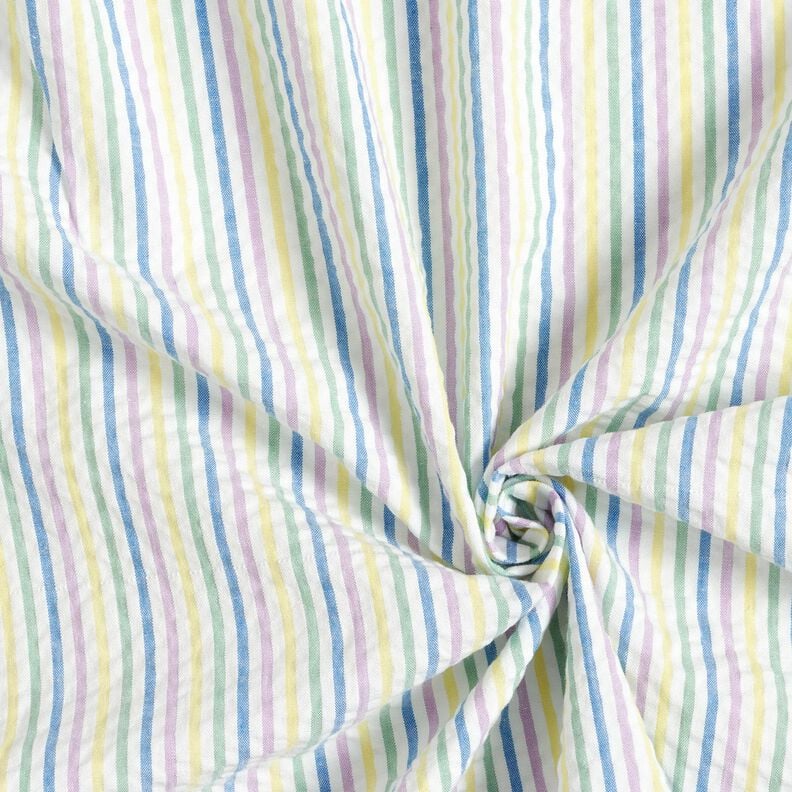 Seersucker Baumwolle Streifen-Mix – weiss, image number 3