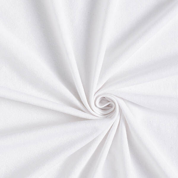 Jersey Baumwoll-Leinen-Mix uni – weiss | Reststück 100cm