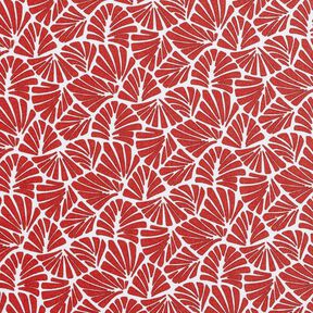 Beschichtete Baumwolle abstrakte Mini-Blätter – dunkelrot/weiss, 