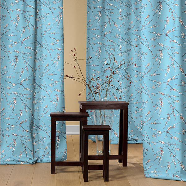 Dekostoff Ottoman Frühling – blau | Reststück 100cm