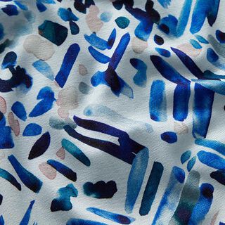 Viskosejersey Ikat-Muster – babyblau, 