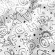 Baumwollpopeline Ausmalstoff Buchstaben-Monster – weiss/schwarz,  thumbnail number 2