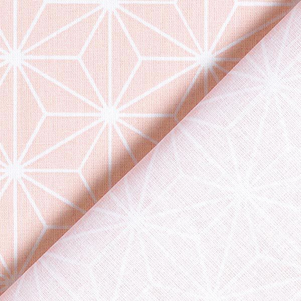 Baumwollstoff Cretonne Japanische Sterne Asanoha – rosa