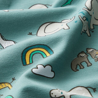 Baumwolljersey Steppentiere und Regenbögen – schilf, 