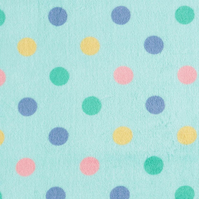 Kuschelfleece bunte Punkte – mint,  image number 1