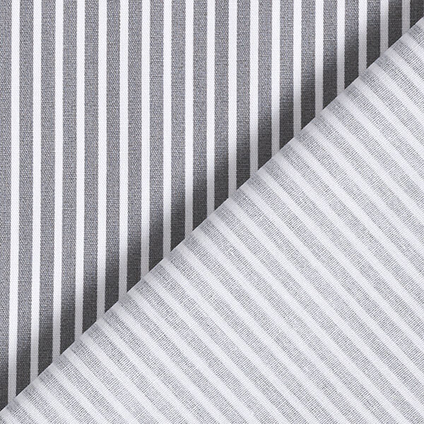Baumwollpopeline Streifen – grau/weiss | Reststück 50cm