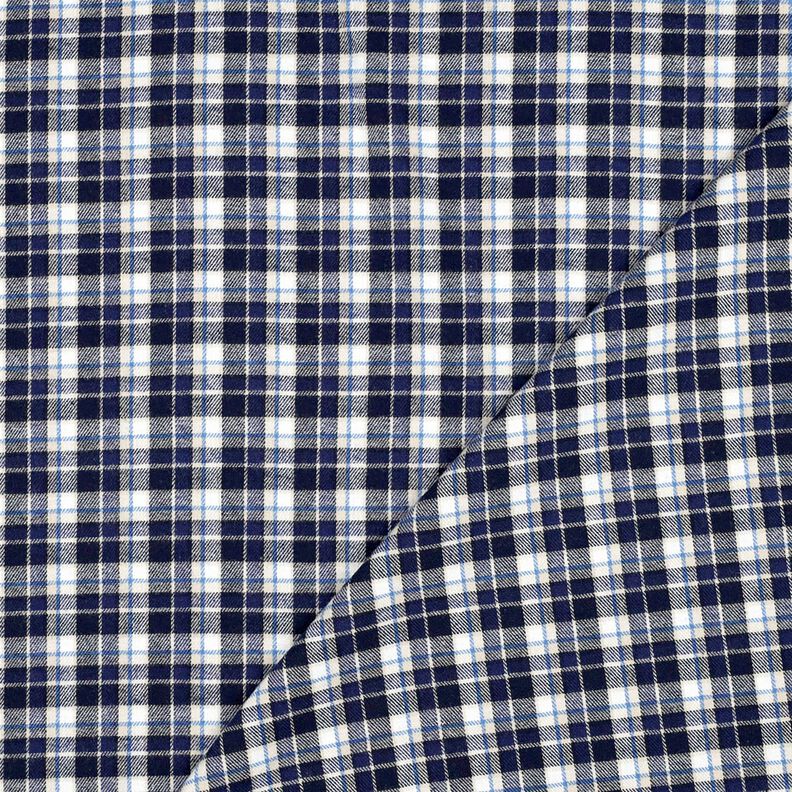 Baumwollflanell kleines Karo – marineblau/wollweiss, image number 3
