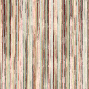 Dekostoff Gobelin bunte Streifen – hellbeige/karminrot, 