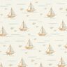 Baumwolljersey Segelboote und Fische Digitaldruck – wollweiss,  thumbnail number 1