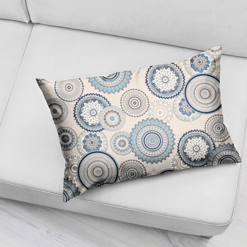 Dekostoff Halbpanama Mandala – blau,  image number 8