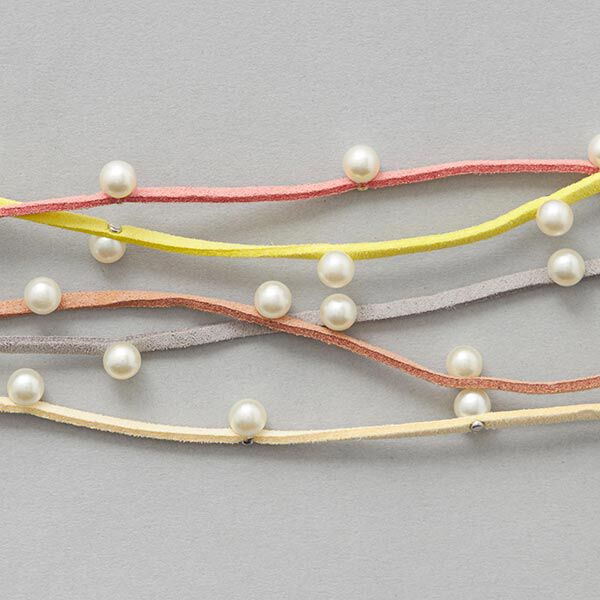 Kunstlederband mit Perlen [ 3 mm ] – gelb,  image number 5