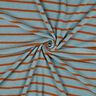 Frotteejersey Streifen | Poppy Fabrics – taubenblau/kupfer,  thumbnail number 3