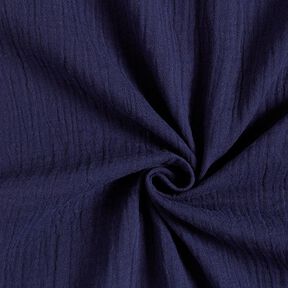 GOTS Musselin/ Doppel-Krinkel Gewebe | Tula – marineblau, 
