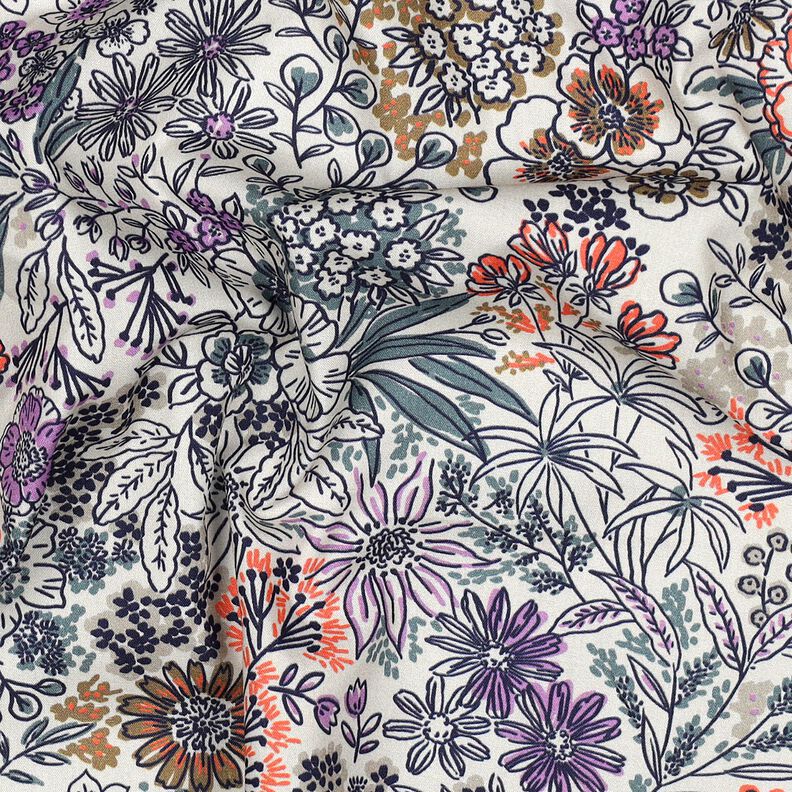 Baumwollpopeline Wildblumen | Poppy Fabrics – weiss,  image number 2