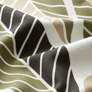 ARVIDSSONS TEXTIL – Dekostoff Halbpanama Blader – weiss/helloliv, 
