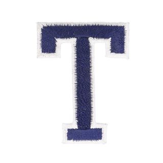 Applikation Buchstabe T [ Höhe: 4,6 cm ] – marineblau, 