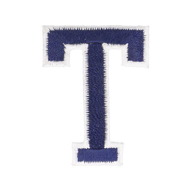 Applikation Buchstabe T [ Höhe: 4,6 cm ] – marineblau,  image number 1