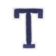 Applikation Buchstabe T [ Höhe: 4,6 cm ] – marineblau,  thumbnail number 1
