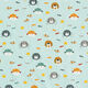 Baumwolljersey Tiergesichter unterwasser – aquablau,  thumbnail number 1