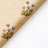 Dekostoff Baumwollköper Blumen und Schrift – beige,  thumbnail number 4