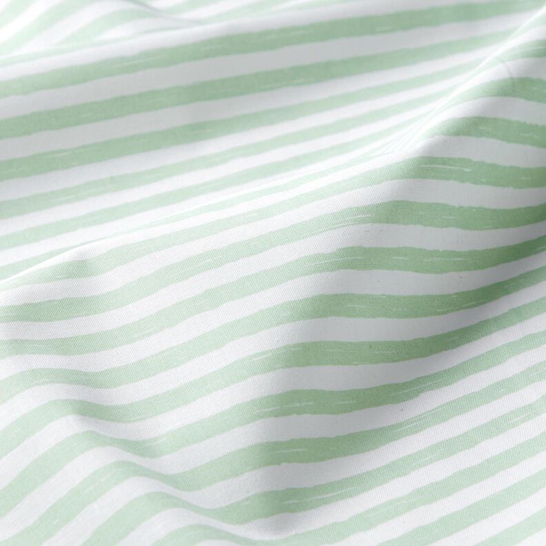 Baumwollstoff Cretonne legere Streifen – hellmint/weiss, image number 2