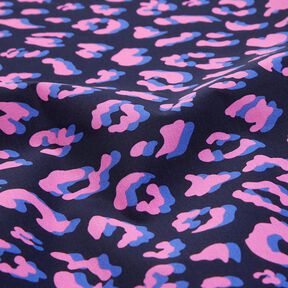 Beschichtete Baumwolle abstraktes Leo | Poppy Fabrics – nachtblau/pink, 