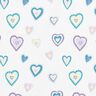 Baumwolljersey bunte Herzen – elfenbein,  thumbnail number 1