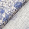 Musselin/ Doppel-Krinkel Gewebe blaue Blümchen – weiss/brilliantblau,  thumbnail number 4