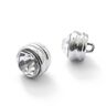 Strass-Metallknopf Öse [ Ø10 mm ] – silber metallic,  thumbnail number 2