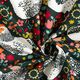 Baumwollstoff Cretonne Hühner mit Blumen – dunkelgrün,  thumbnail number 3