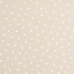Dekostoff Halbpanama Herzchen – weiss/natur, 