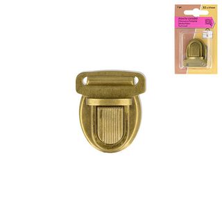 Steckschloss [ 3,2 x 3,7 cm ] – altgold metallic, 