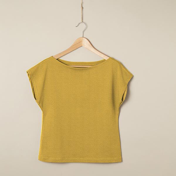 Jersey Leinen-Viskose-Mix uni – curry, image number 6